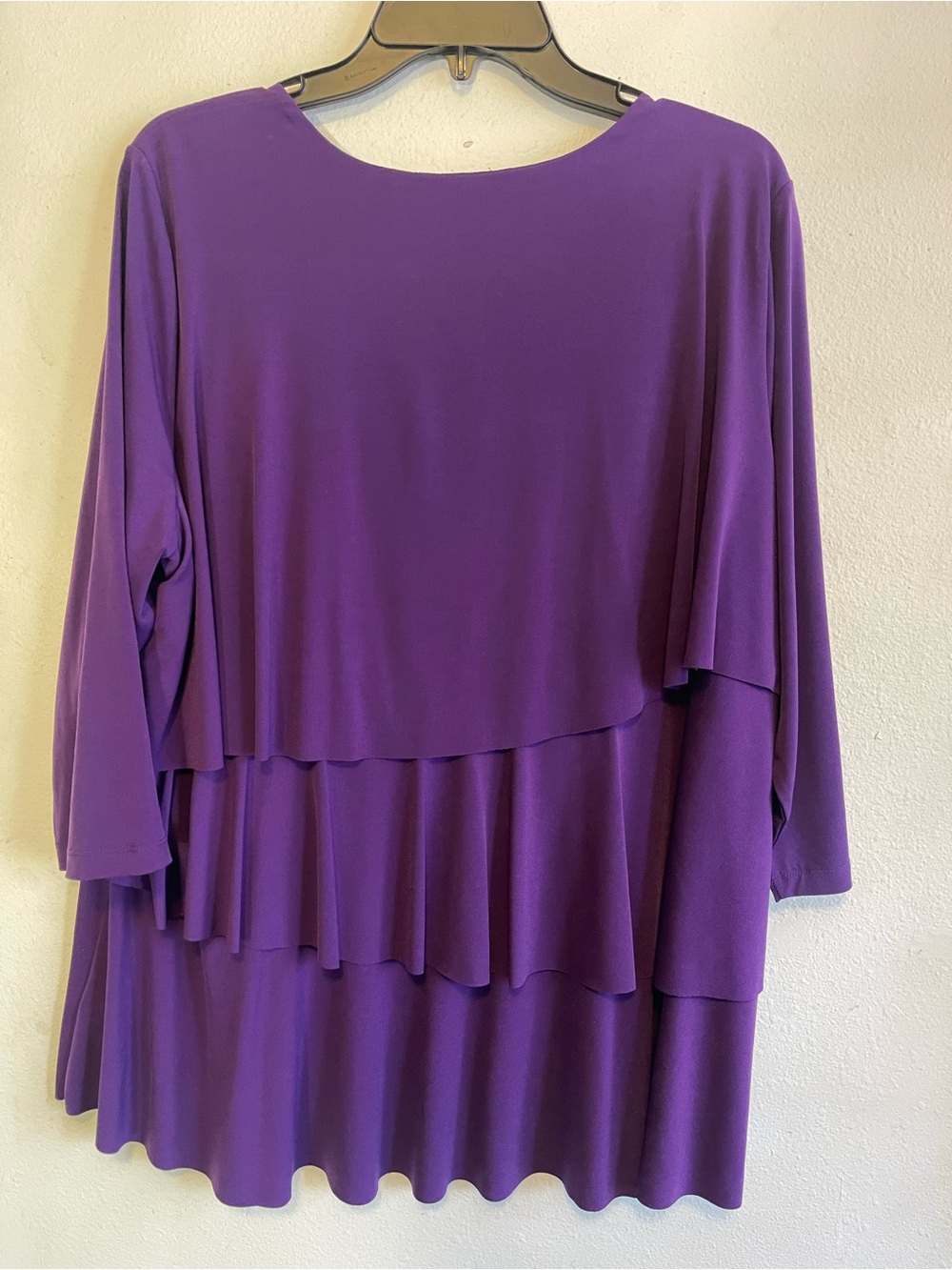 Susan Graver Purple Layered Scoop-Neck Tunic - Picture 2 of 3